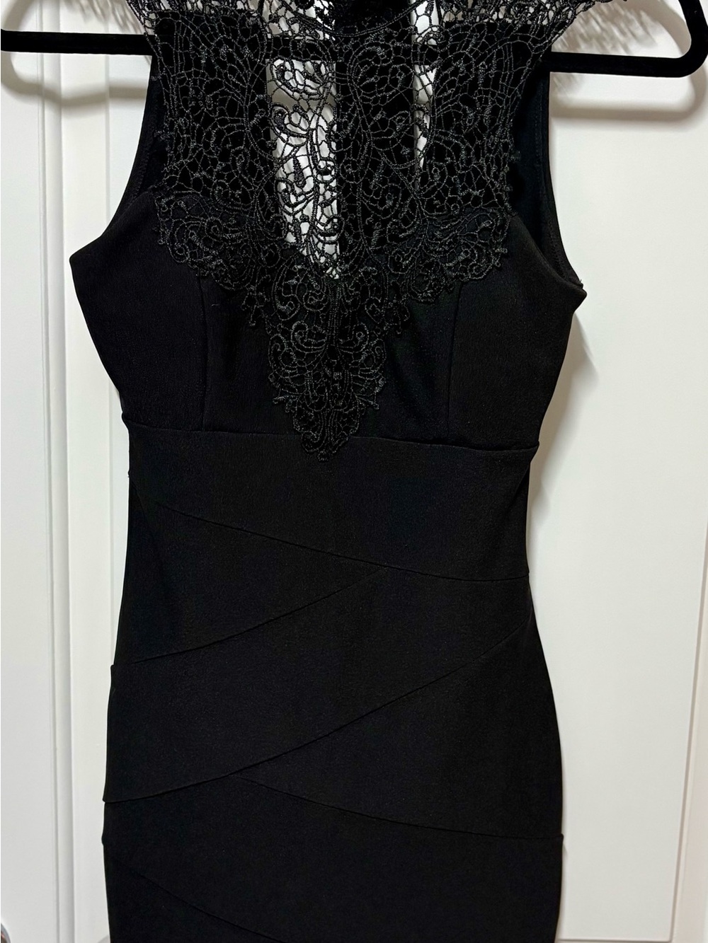 Honey & Rosie Bodycon Dress | Open Back Lace Collar | Size XS